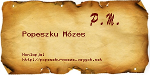 Popeszku Mózes névjegykártya
